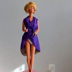 VTG 1978 Mattel Pretty Changes Barbie Redressed Blonde Curly Hair Blue Eyes